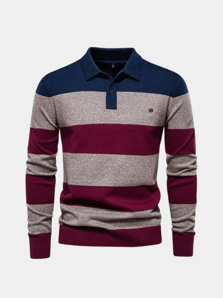 Sweater with Colourful Half-Zip