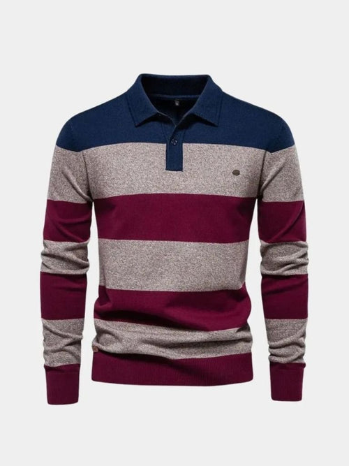 Sweater with Colourful Half-Zip