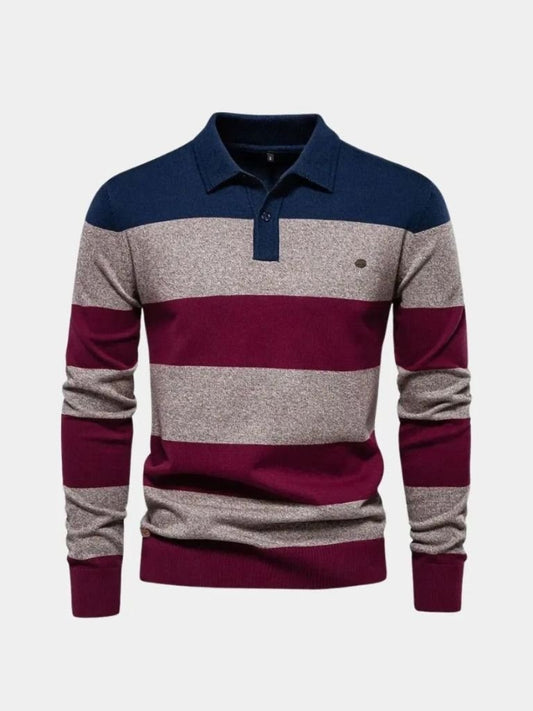 Sweater with Colourful Half-Zip