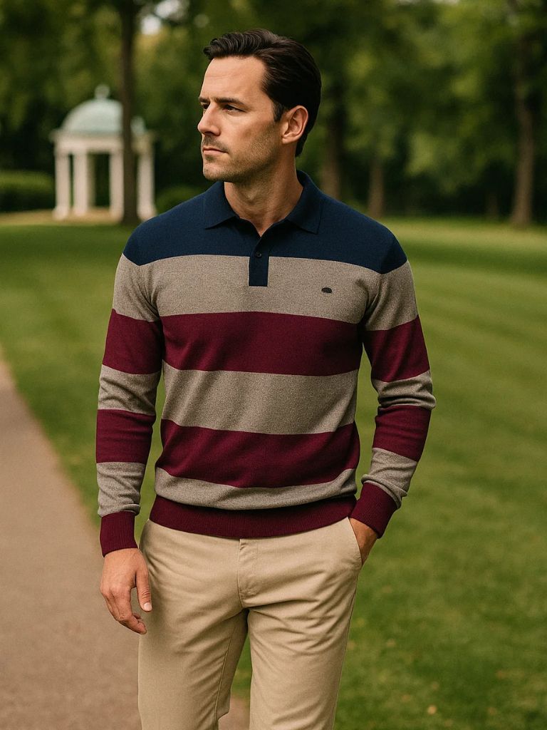 Sweater with Colourful Half-Zip