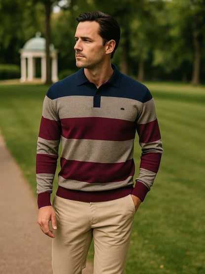 Sweater with Colourful Half-Zip
