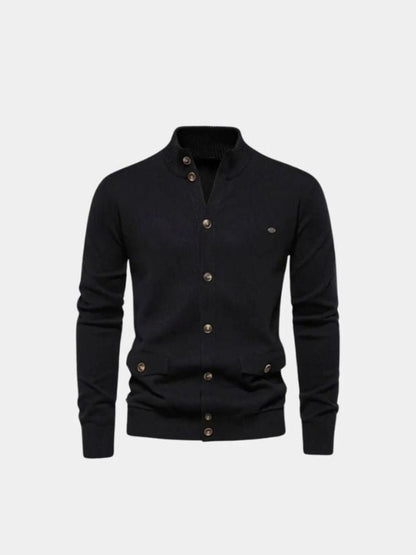 Cotton Long Standing Collar Sweater