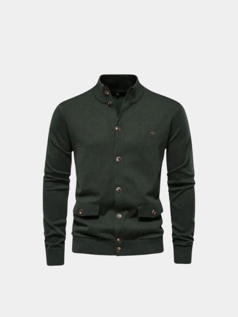 Cotton Long Standing Collar Sweater