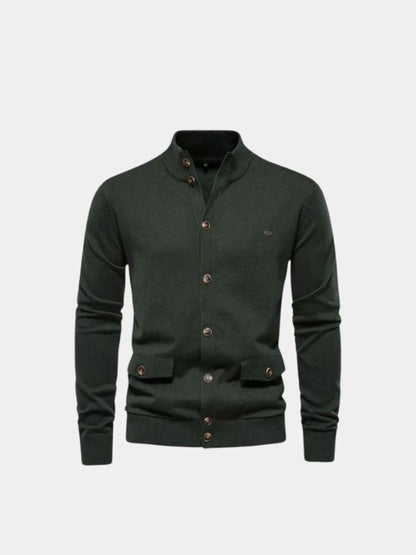 Cotton Long Standing Collar Sweater