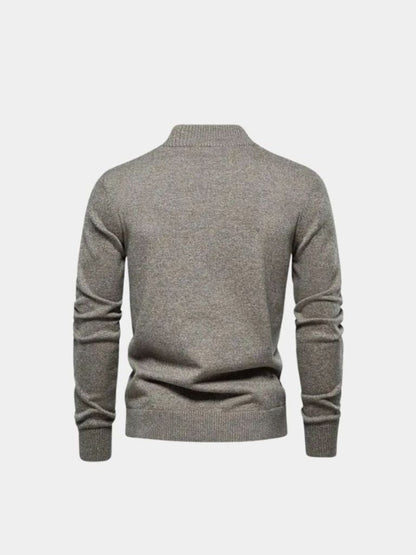 Cotton Long Standing Collar Sweater