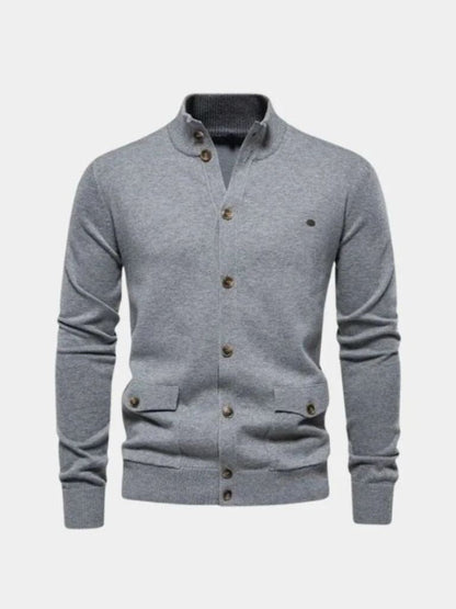 Cotton Long Standing Collar Sweater