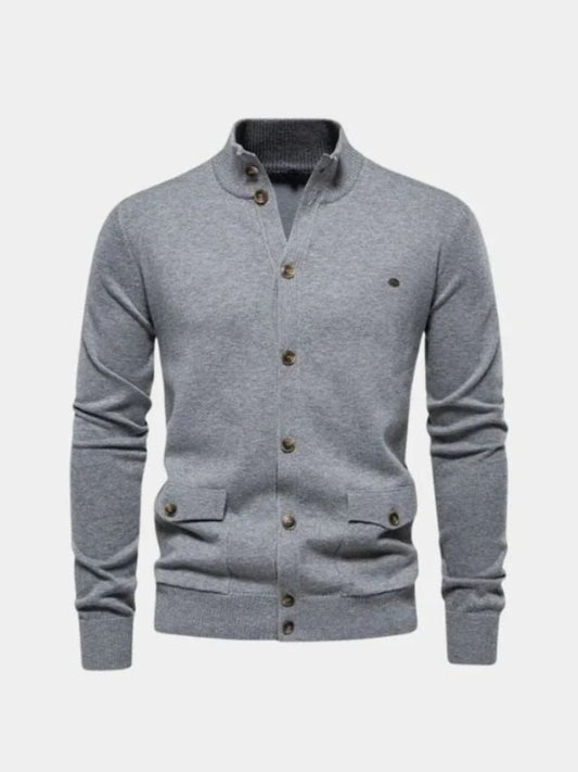 Cotton Long Standing Collar Sweater