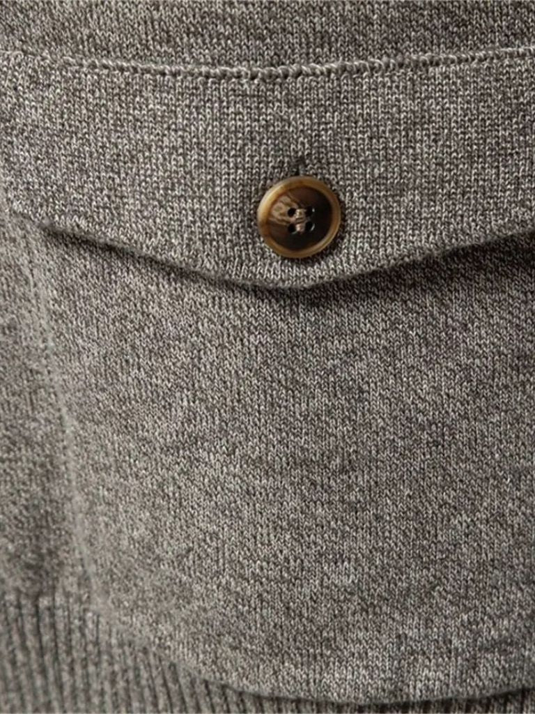 Cotton Long Standing Collar Sweater