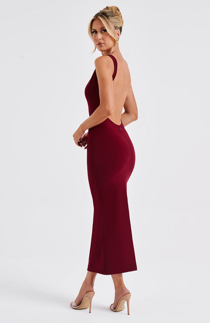 Lucinda Midi Dress - Bordeaux