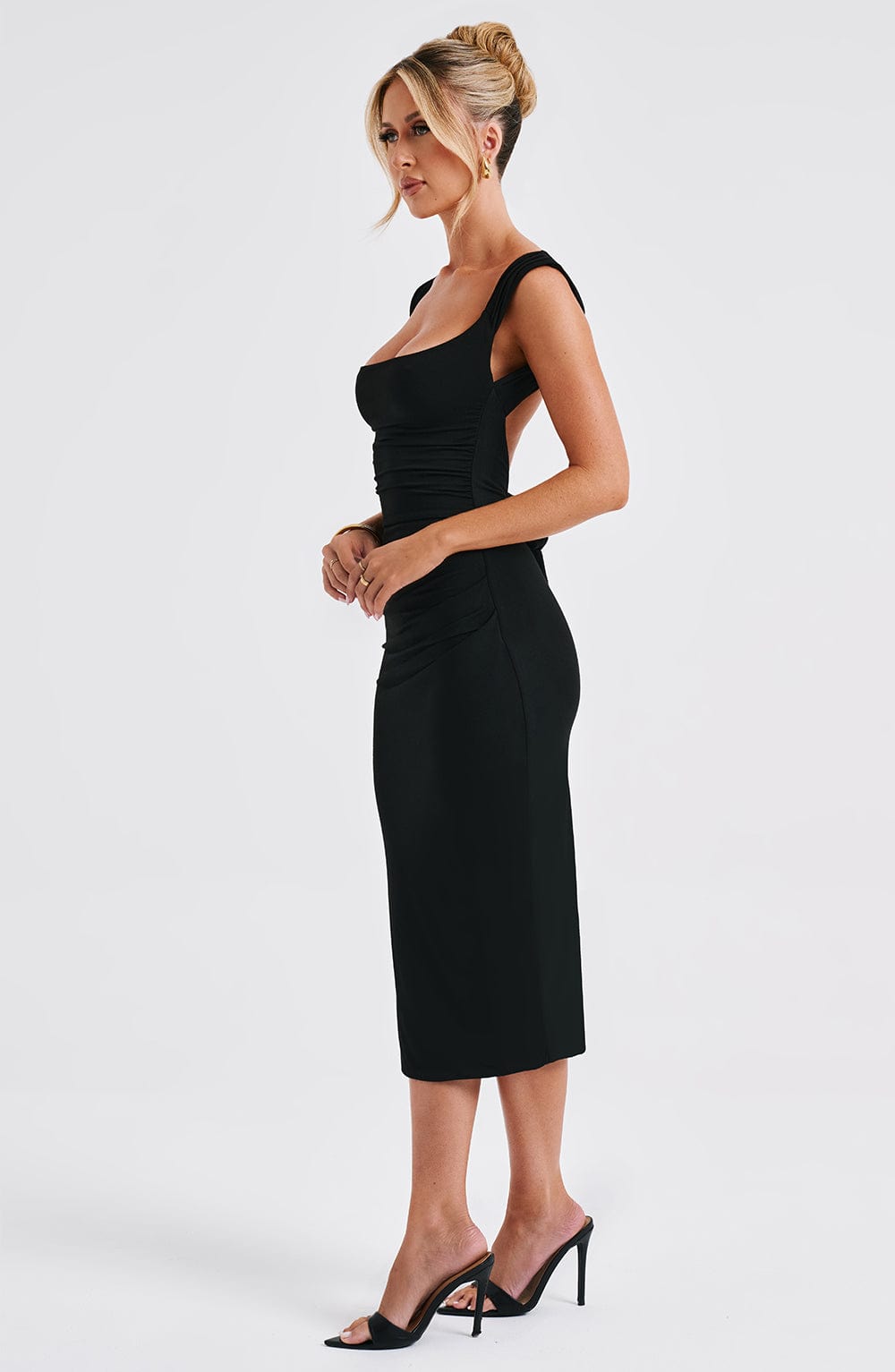 Midi Dress Raspberry - Black