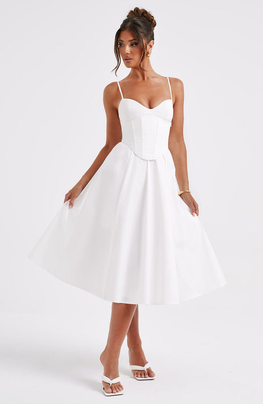 Mariella Midi Dress - Ecru