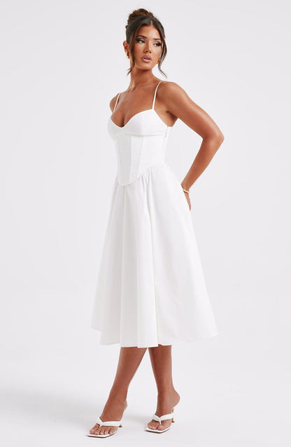Mariella Midi Dress - Ecru