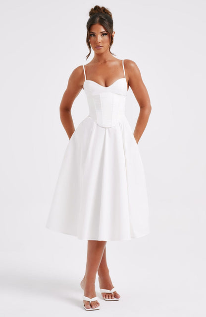 Mariella Midi Dress - Ecru