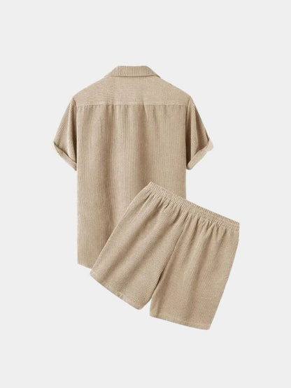 Minimalist Shorts and Shirt Set in Corduroy Material