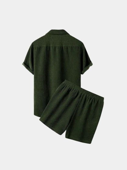 Minimalist Shorts and Shirt Set in Corduroy Material