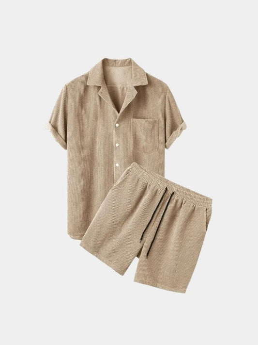 Minimalist Shorts and Shirt Set in Velour