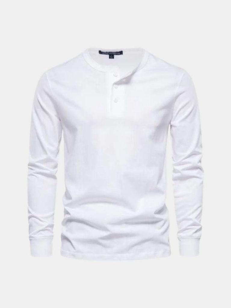 Minimalist Long Sleeve Henley T-Shirt