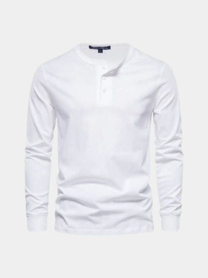 Minimalist Long Sleeve Henley T-Shirt