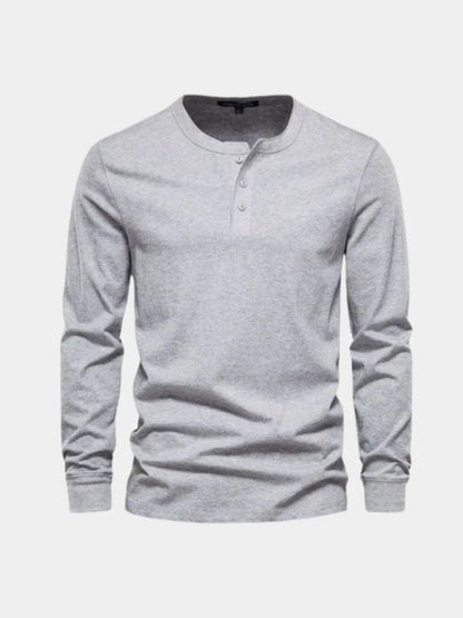 Minimalist Long Sleeve Henley T-Shirt