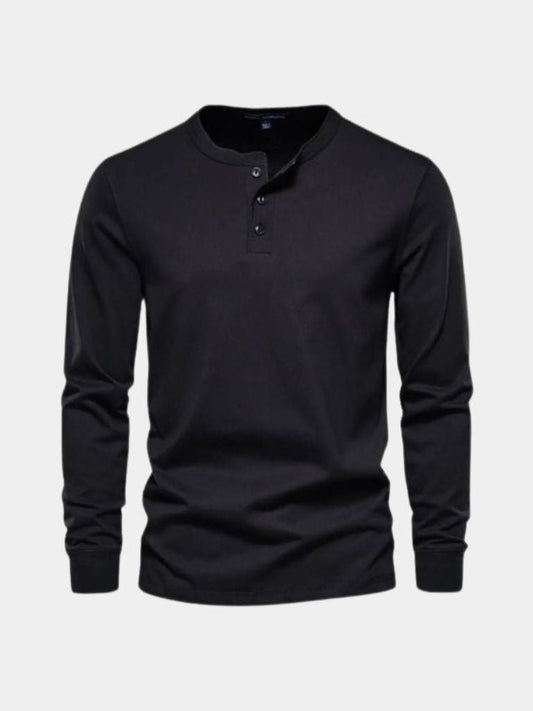 Minimalist Long Sleeve Henley T-Shirt