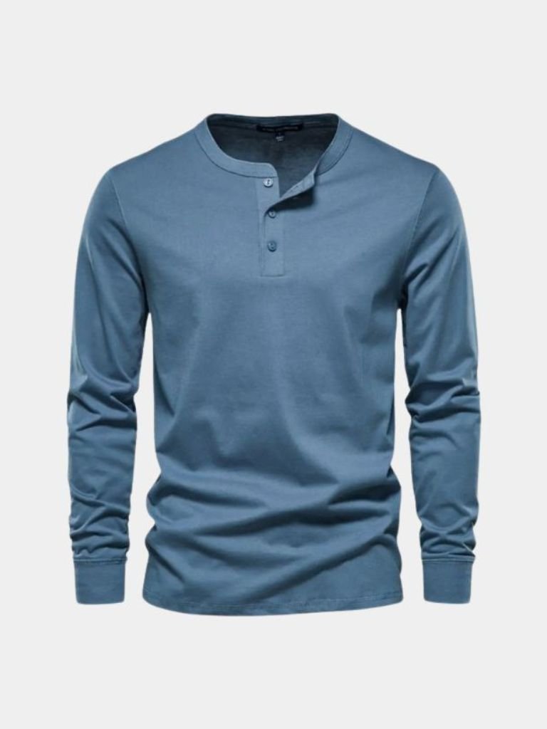Minimalist Long Sleeve Henley T-Shirt