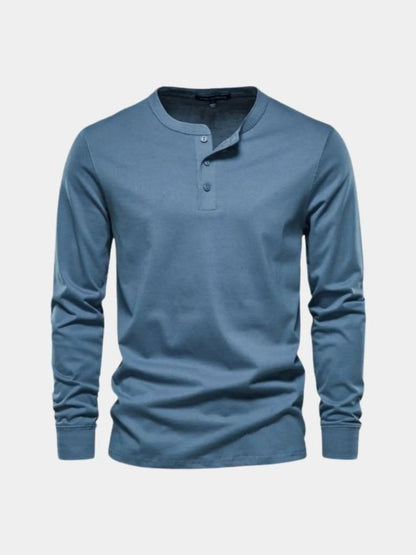 Minimalist Long Sleeve Henley T-Shirt