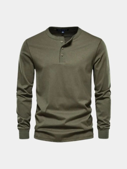 Minimalist Long Sleeve Henley T-Shirt