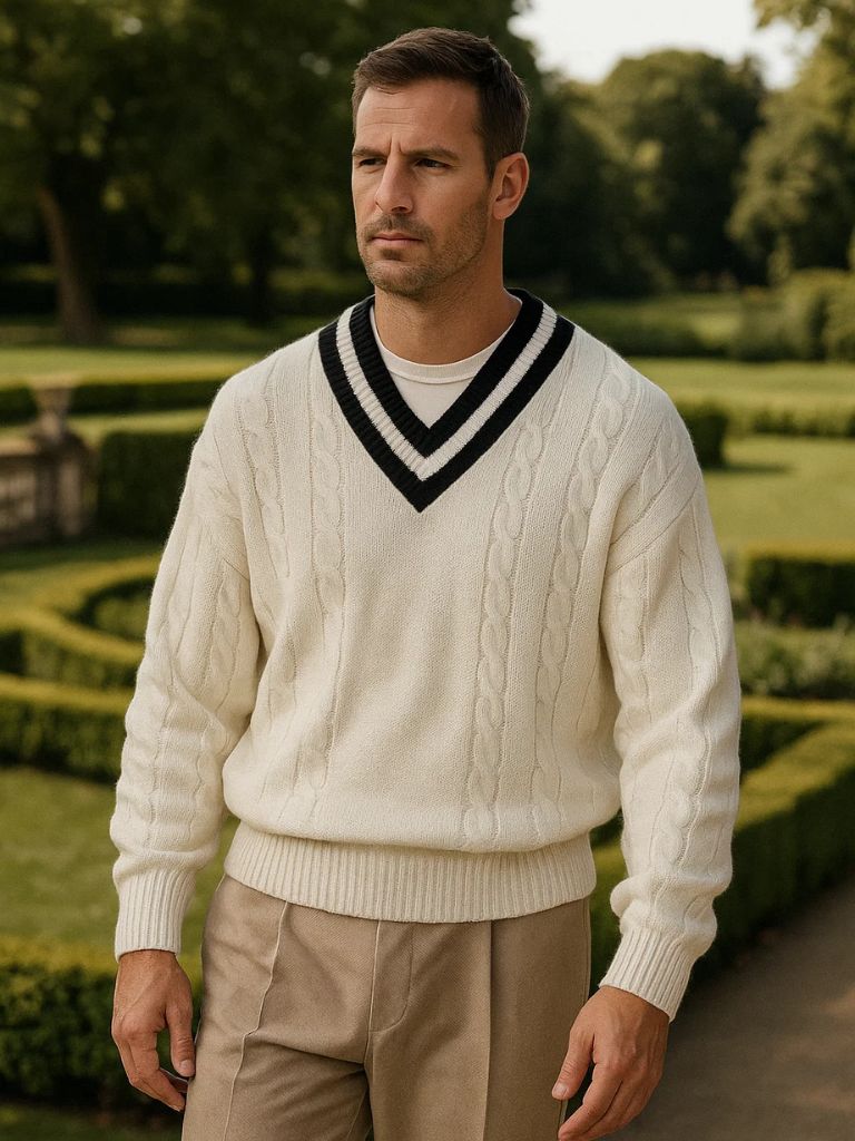 Minimalist Sweater with V-Neck