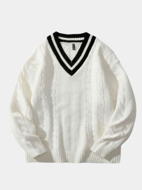 Minimalist Sweater with V-Neck