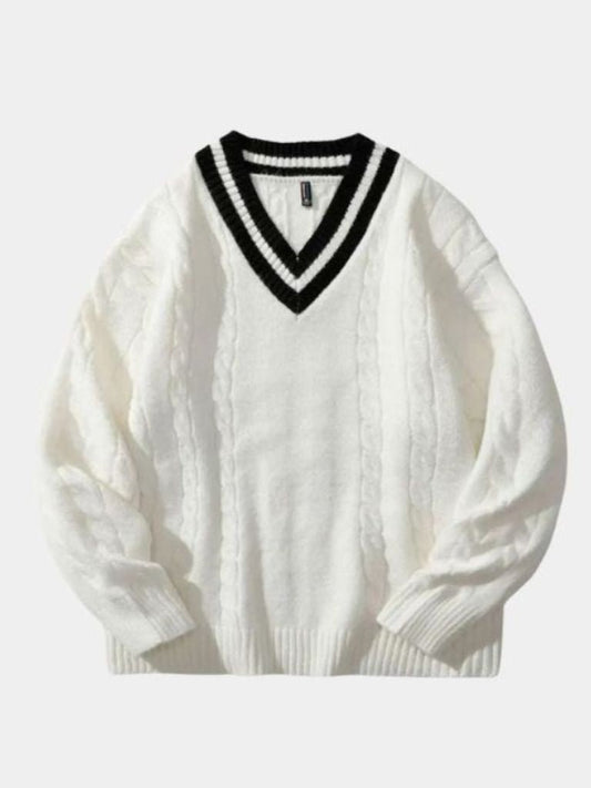 Minimalist Sweater with V-Neck