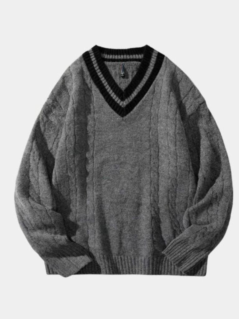Minimalist Sweater with V-Neck