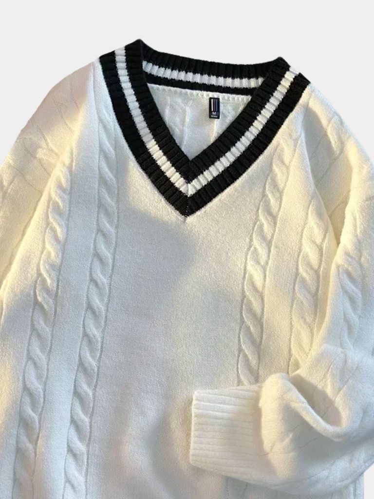 Minimalist Sweater with V-Neck