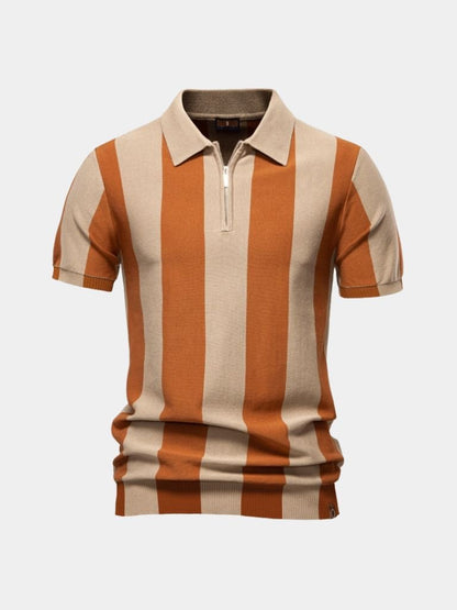 Navy Striped Polo