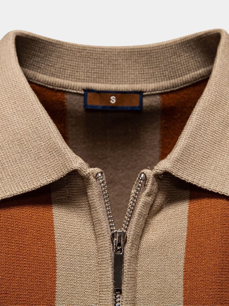 Navy Striped Polo