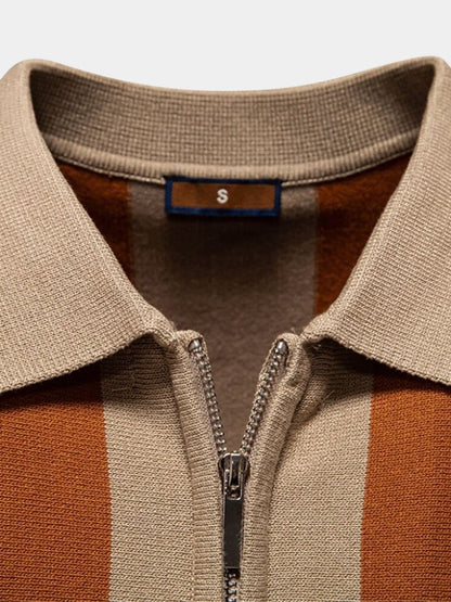 Navy Striped Polo