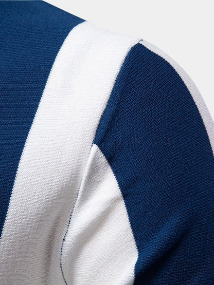 Navy Striped Polo