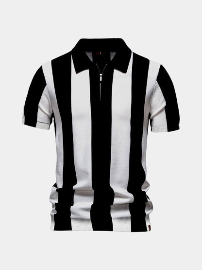 Navy Striped Polo