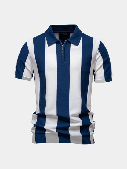 Navy Striped Polo