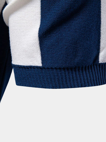 Navy Striped Polo