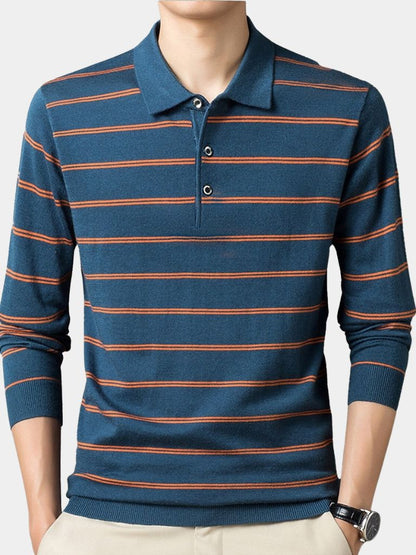 Nautical Striped Polo Shirt