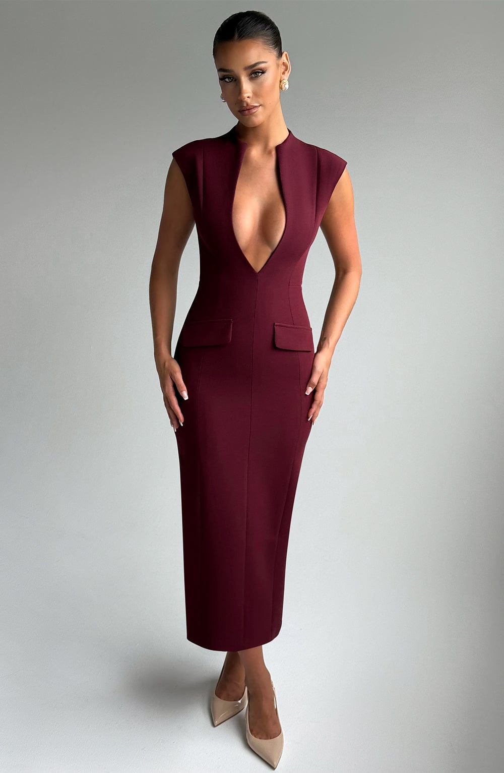 Nellie Midi Dress - Cerise Olive