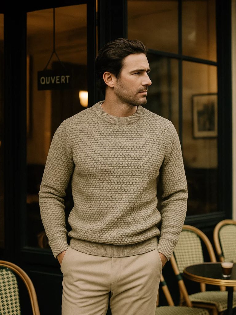 Textured Pullover of Old Money