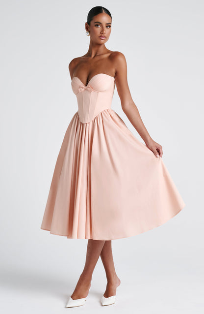 Prim Midi Dress - Sweet Peach