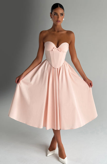 Prim Midi Dress - Sweet Peach
