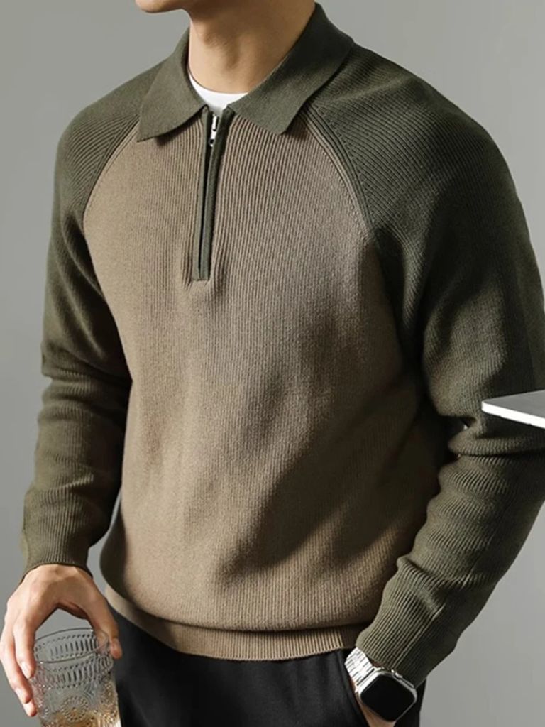 Raglan Sweater with Quarter Zip