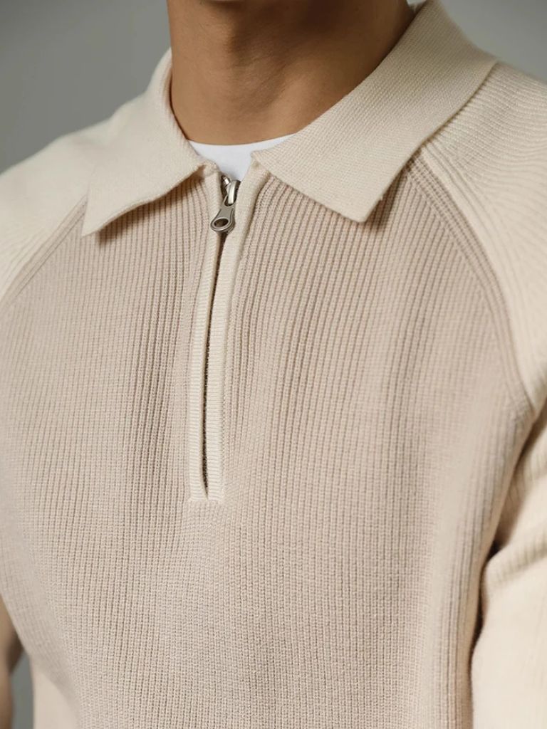 Raglan Sweater with Quarter Zip
