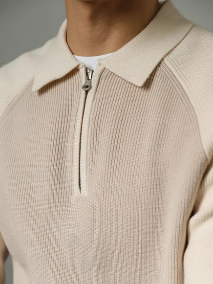 Raglan Sweater with Quarter Zip