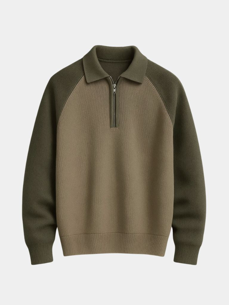 Raglan Sweater with Quarter Zip