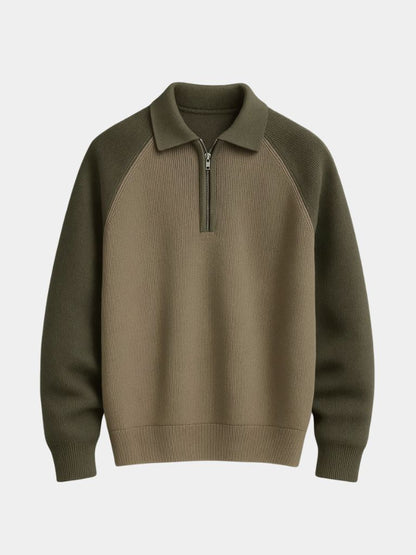Raglan Sweater with Quarter Zip