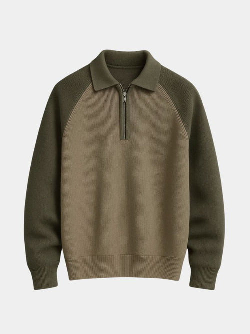 Raglan Sweater with Quarter Zip